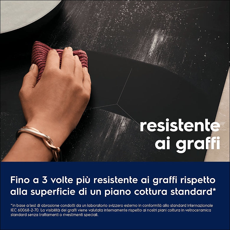 Electrolux EIV83443CT Piano Cottura a Induzione Matt Serie 600 Bridge 80 cm, 4 Zone, Hob2Hood, Nero Opaco