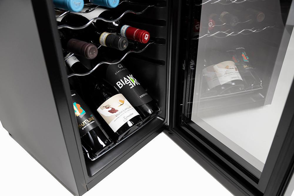 Melchioni Vermentino 18 C Cantinetta vino con compressore Libera installazione Nero 18 bottiglia/bottiglie