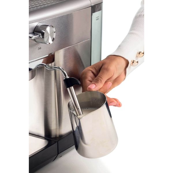 Ariete 1381 Macchina da caffè con manometro, compatibile con caffè in polvere e cialde ESE, 1300 W, Capacità 1,1 L, 15 bar di pressione, Filtro 1 o 2 tazze, Dispositivo Cappuccino Argento