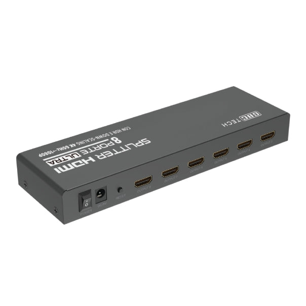 GBC Splitter HDMI 4K@60Hz HDR 8 Uscite con Downscaling 18 Gbps Nero