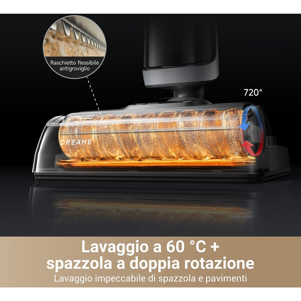 Dreame H14 Pro Combo VM Lavapavimenti sistema di alimentazione GlideWheel