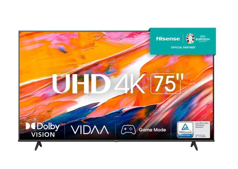 Hisense 75A69K Televisione Smart TV 75 Pollici Led 4K Ultra Hd Wi-fi Nero
