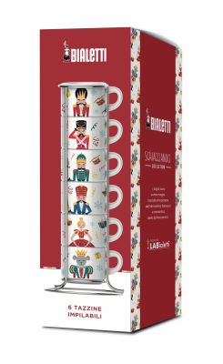 Bialetti Set 6 Tazzine Impilabili Schiaccianoci