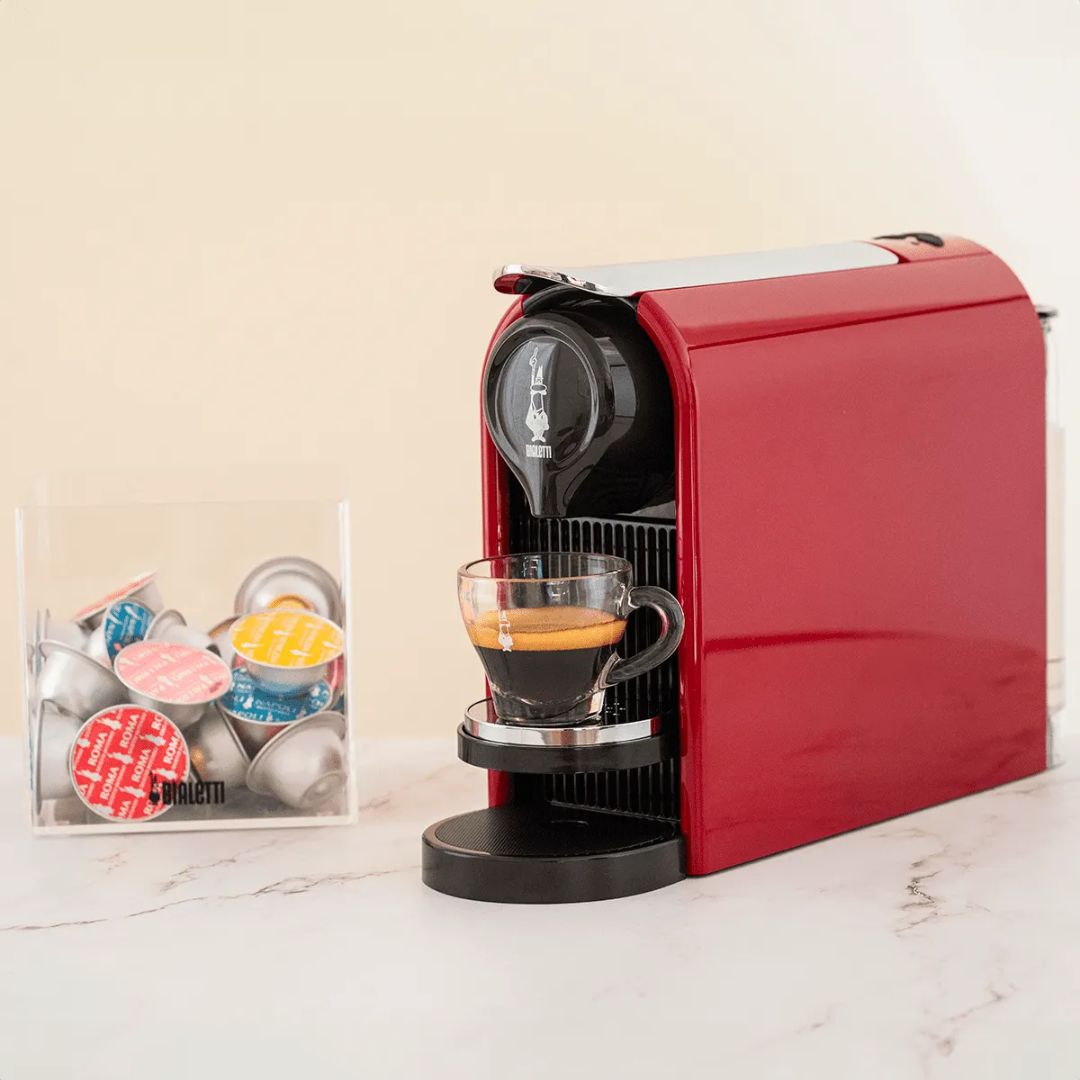 Bialetti Gioia Plus Macchina Caffè Capsule Serbatoio Estraibile Compatta Rossa