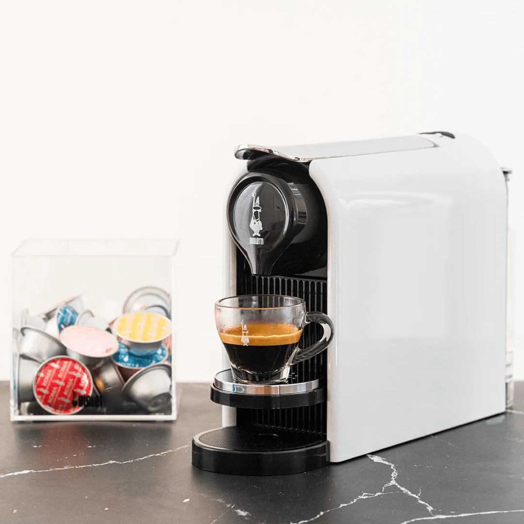 Bialetti Gioia Plus Macchina Caffè Capsule Serbatoio Estraibile Compatta Bianca