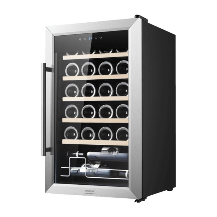 Bolero GrandSommelier 2450  Cantinetta nera e Inox 24 bottiglie sistema di raffreddamento a compressore temperatura regolabile