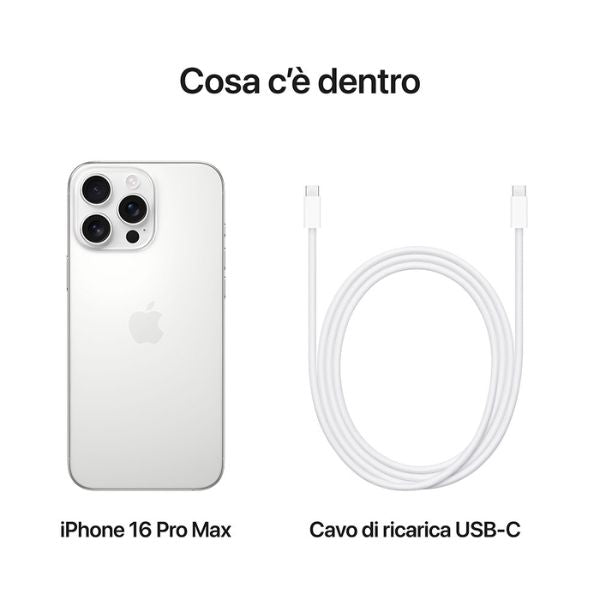 Apple iPhone 16 Pro Max 256GB Chip A18 Pro Titanio Bianco