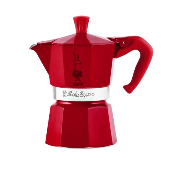 Bialetti Set Moka Rossa 3 Tazzine Completo di 2 Tazzine E 2 Piattini