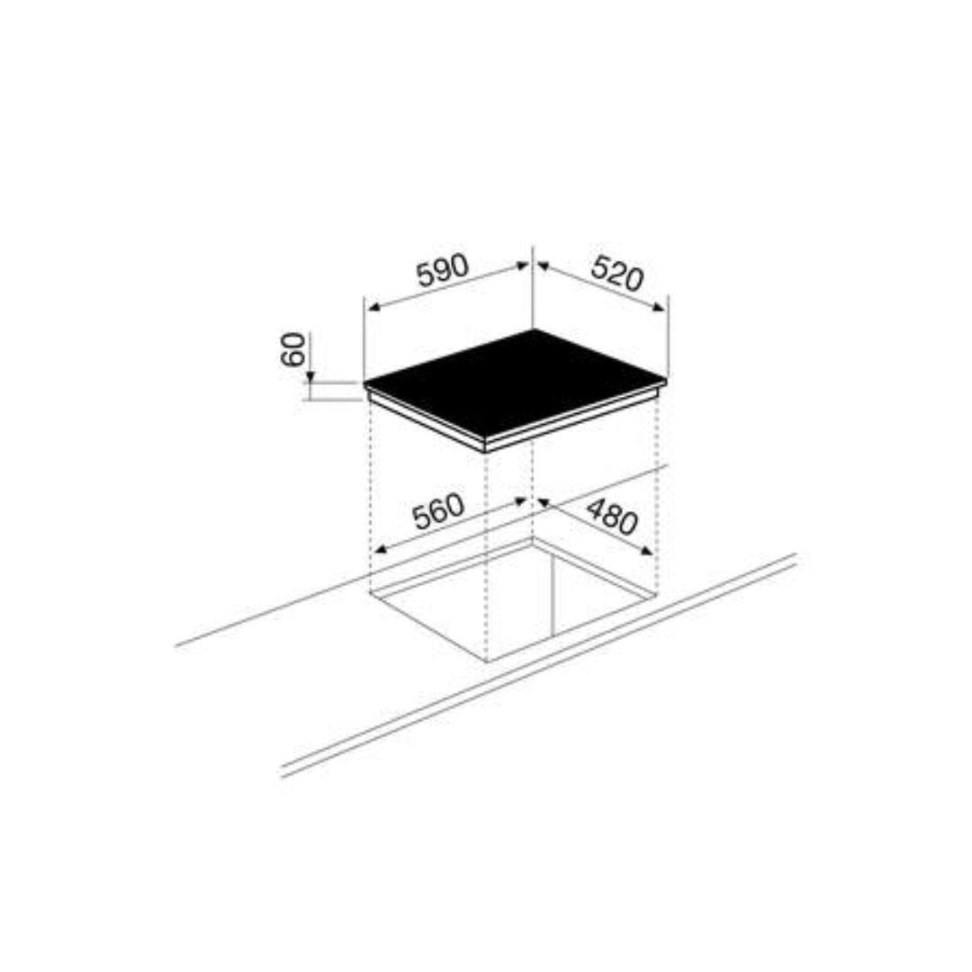 Glem Gas GTI640SL piano cottura Induzione da incasso 59 cm x 52 cm