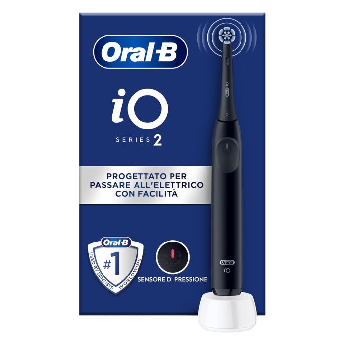 Oral-B iO 2 Spazzolino Elettrico Nero 1 Testina Di Ricambio 1 Spazzolino