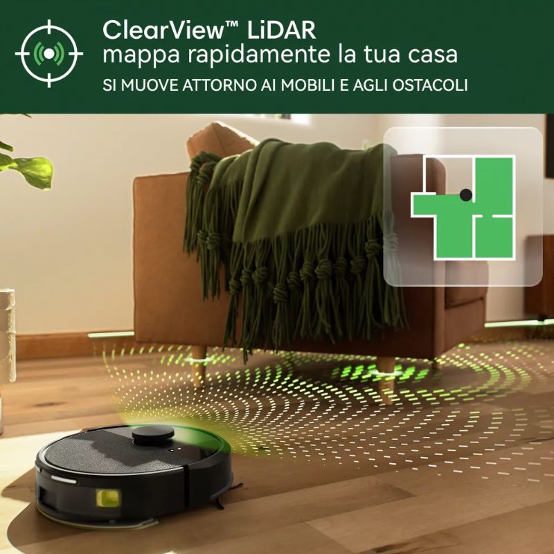 Roomba Irobot 105 Combo con Stazione di Ricarica e Svuotamento Robot Aspirapolvere 2-in-1 lava e aspira