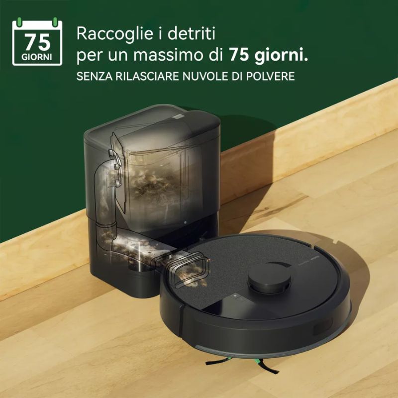 Roomba Irobot 105 Combo con Stazione di Ricarica e Svuotamento Robot Aspirapolvere 2-in-1 lava e aspira