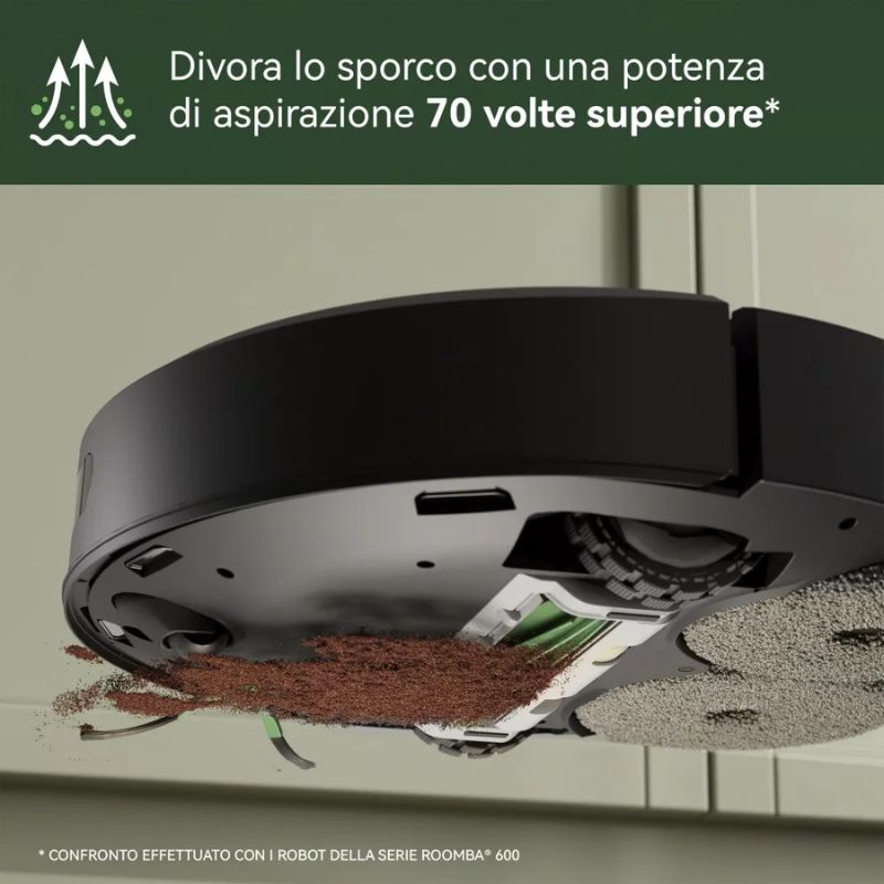 Roomba Irobot Plus 405 Combo con Stazione di Pulizia Lavaggio e Ricarica Robot Aspirapolvere 2-in-1 Lava e Aspira