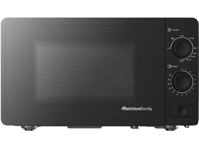 Melchioni Family Forno a Microonde Onda 20 L con Grill 700 W 9 Livelli Timer 35 Min Nero