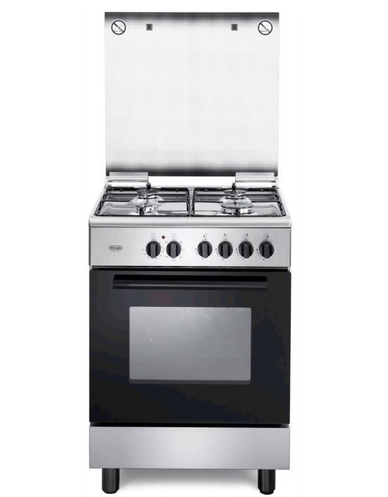 De Longhi FMXCucina Piano Con 4 Fuochi a Gas Forno Elettrico Classe a Acciaio Inox 60x60