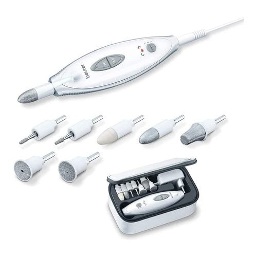 Beurer Set Manicure/Pedicure MP 41 – 7 Accessori, Luce LED, 2 Velocità