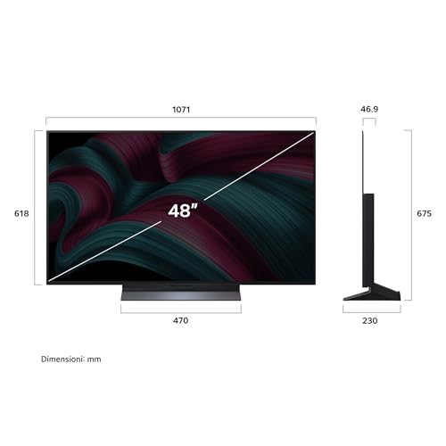 LG TV OLED 48C56LB Evo AI C5, 48 Pollici, Smart TV 4K, Processore α9 Gen8, webOS con AI
