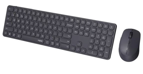 RAPOO 9810M Wireless Blade Combo Tastiera e Mouse Wireless Multimodale Nero/Grigio Scuro