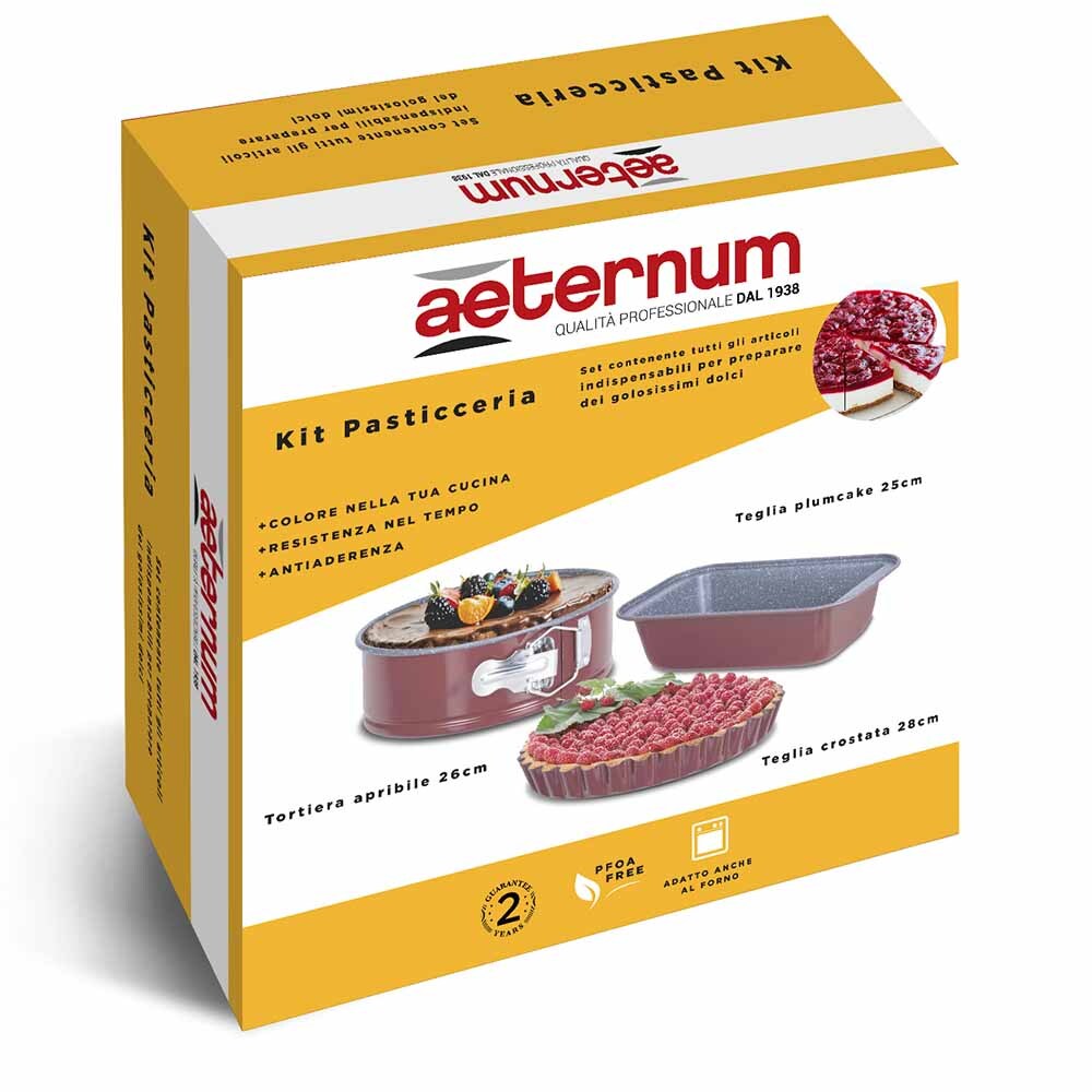 Set pasticceria Aetermun 3 pezzi Y00agd0428 Linea Freedom, Rosso Ciliegia