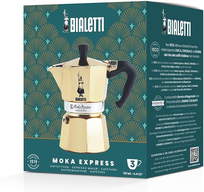 Bialetti Caffettiera Moka Express Gold 3