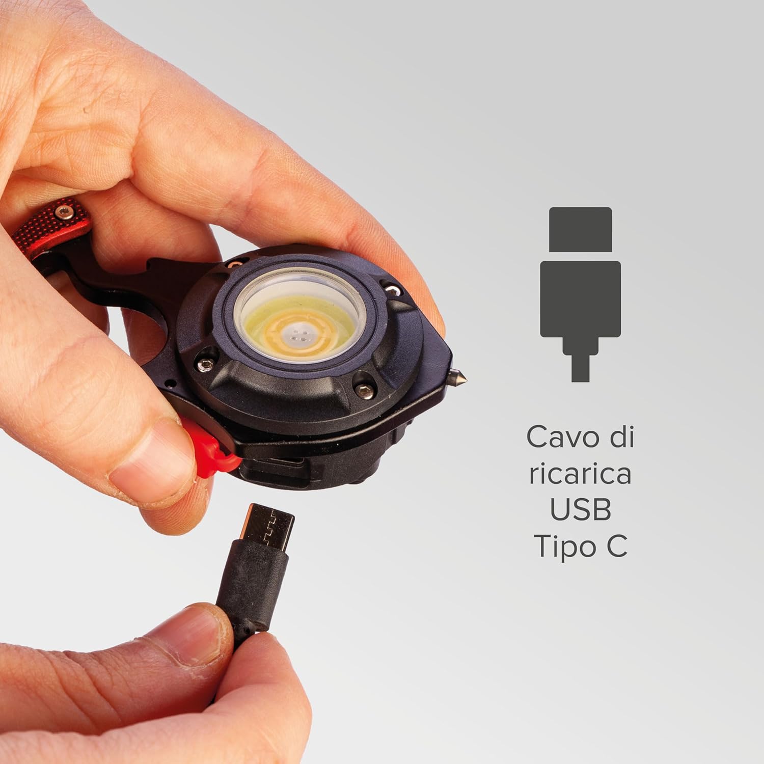 Poly Pool PP3167 Torcia Pocketlight Led 5W Ricaricabile Usb-c 7 Funzioni Con Accessori Per Lavori Fai Da Te E Outdoor
