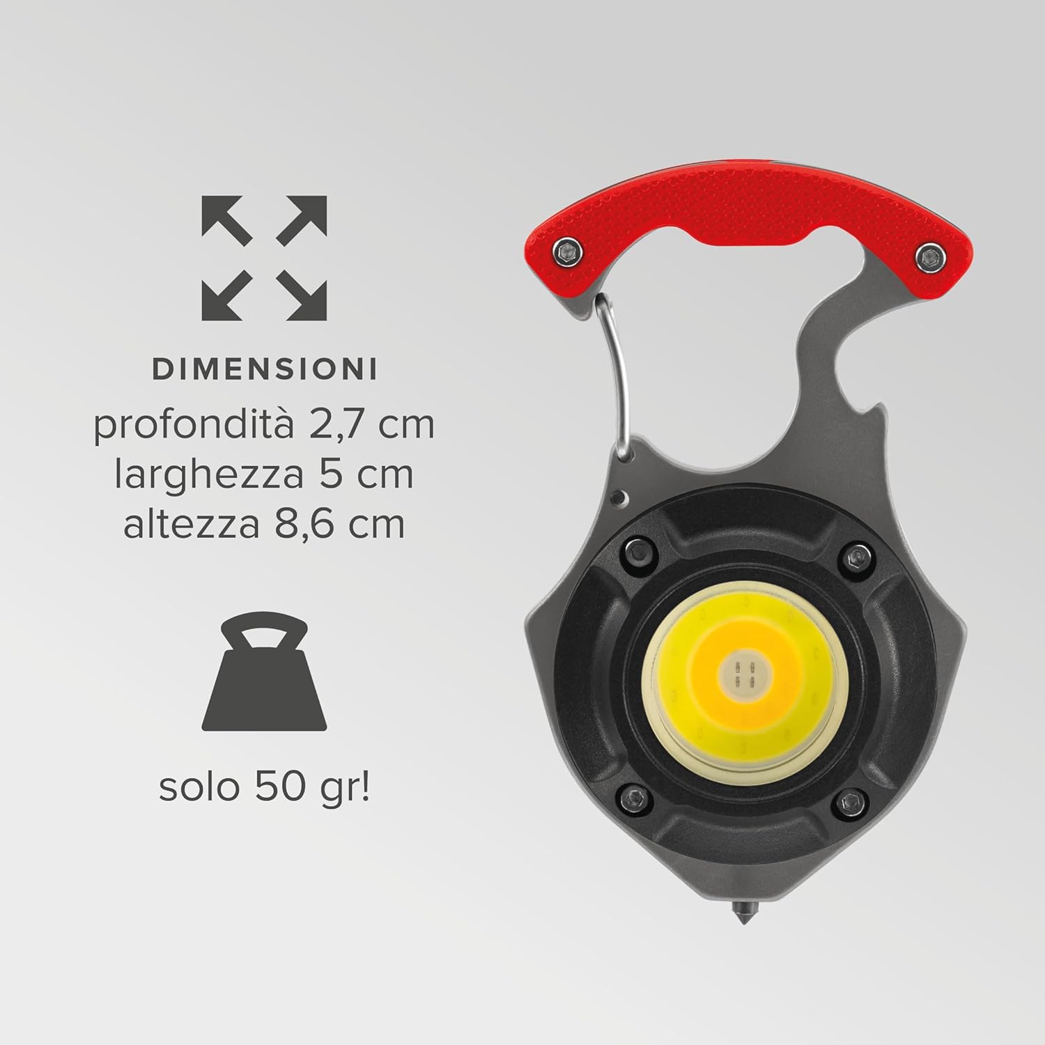 Poly Pool PP3167 Torcia Pocketlight Led 5W Ricaricabile Usb-c 7 Funzioni Con Accessori Per Lavori Fai Da Te E Outdoor