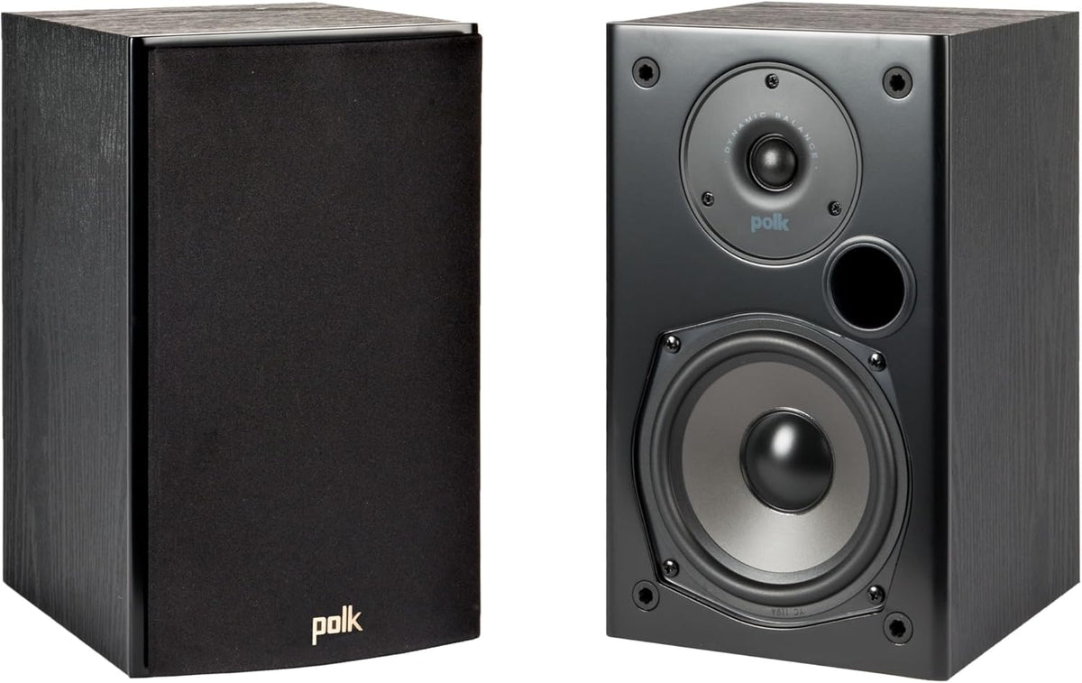 Polk Audio Coppi di Diffusori T15 Bookshelf a 2 Vie, Coppia Nero