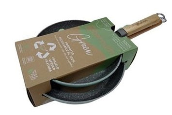 Bialetti Set Padelle 2 Pezzi 24-28 cm Wood & Stone Gray Metallic di Tognana