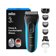 Braun Rasoio elettrico da uomo, serie 3+, Wet & Dry, 3010BT