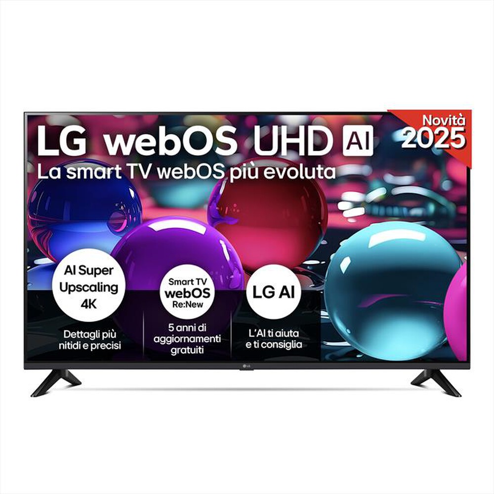 LG UHD AI 55UA73006LA TV Serie UA73 55'' 4K, α7 Gen8, HDR10, 20W, 3 HDMI con Game Optimizer, Smart TV WebOS 25