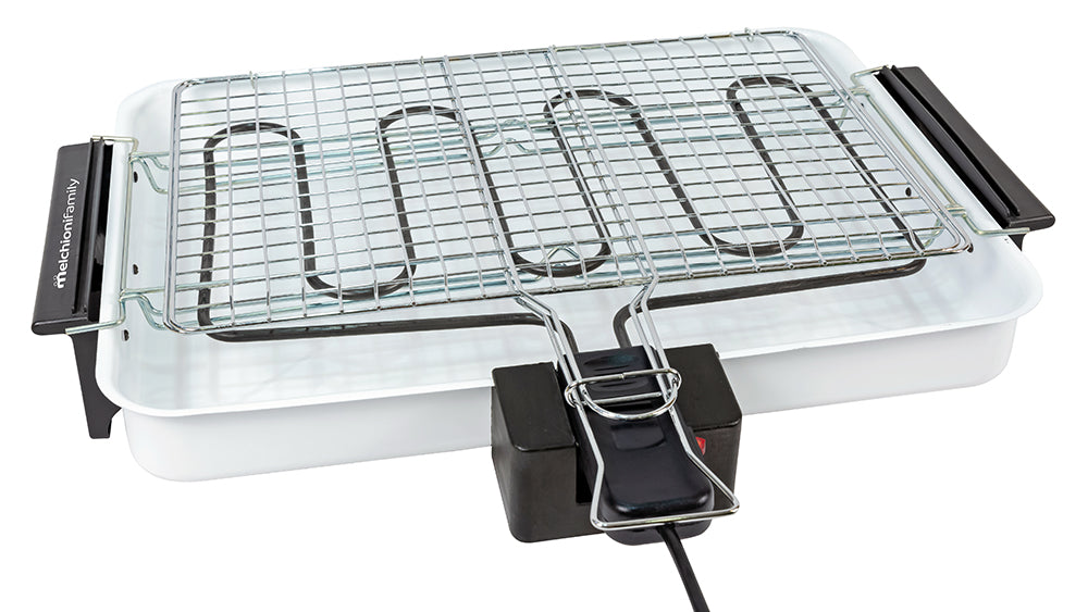 Melchioni Family Griglia Elettrica Spiedina Maxi 2300 W 52×38 cm Doppia Griglia Smontabile