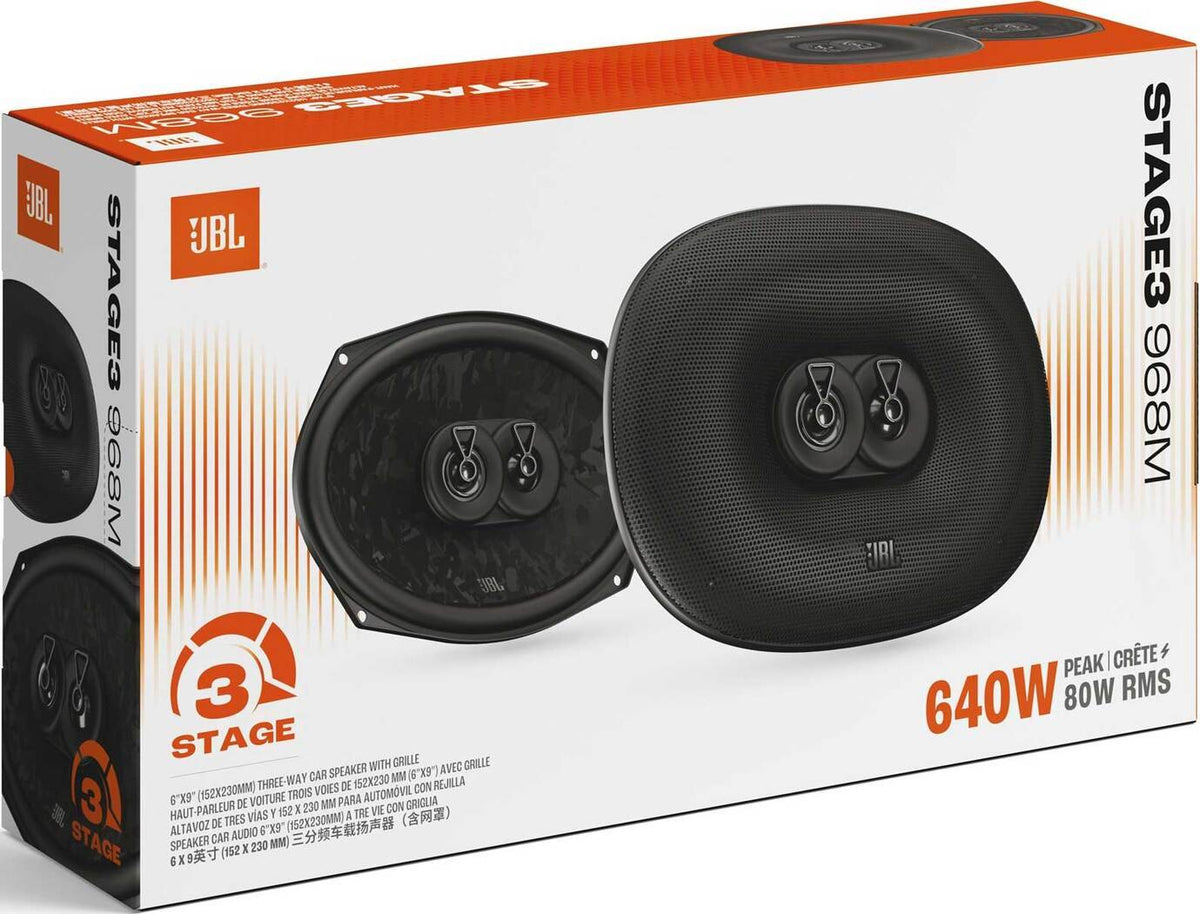 JBL Altoparlanti Auto Stage3 968M 6x9" 3 Vie Coassiali 80 W RMS 640 W Picco 4 Ohm