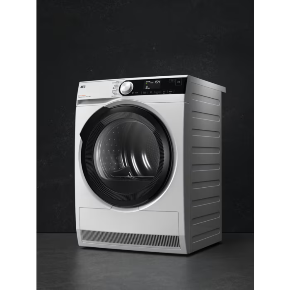 AEG TR8HD9A Serie 8000 Asciugatrice Libera Installazione 9 Kg, Pompa Di Calore, Absolutecare®, Mixdry, Precisedry, Classe A, Nero Bianco