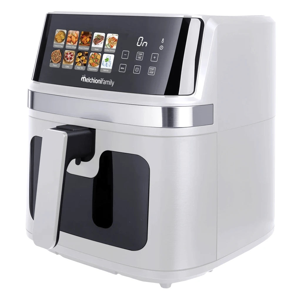 Melchioni Family GAIA PLUS Friggitrice ad Aria 8L XXL con Doppia Resistenza Air Fryer Senza Olio, 10 Programmi, Display LED, Timer 60 min, Temperatura 80°-200°C, 2200W