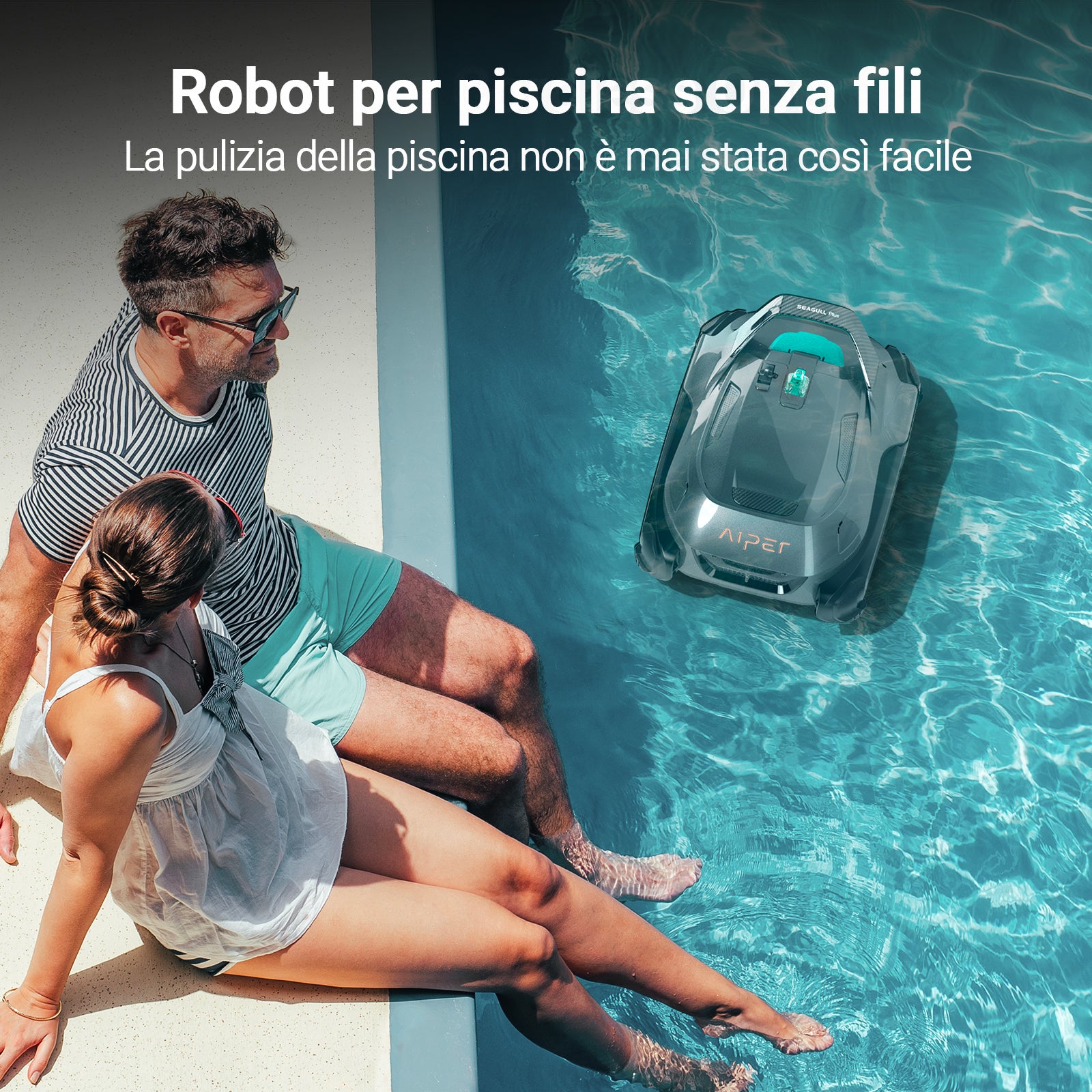 Aiper Robot Seagull Plus Robot Pulisci Piscina a batteria