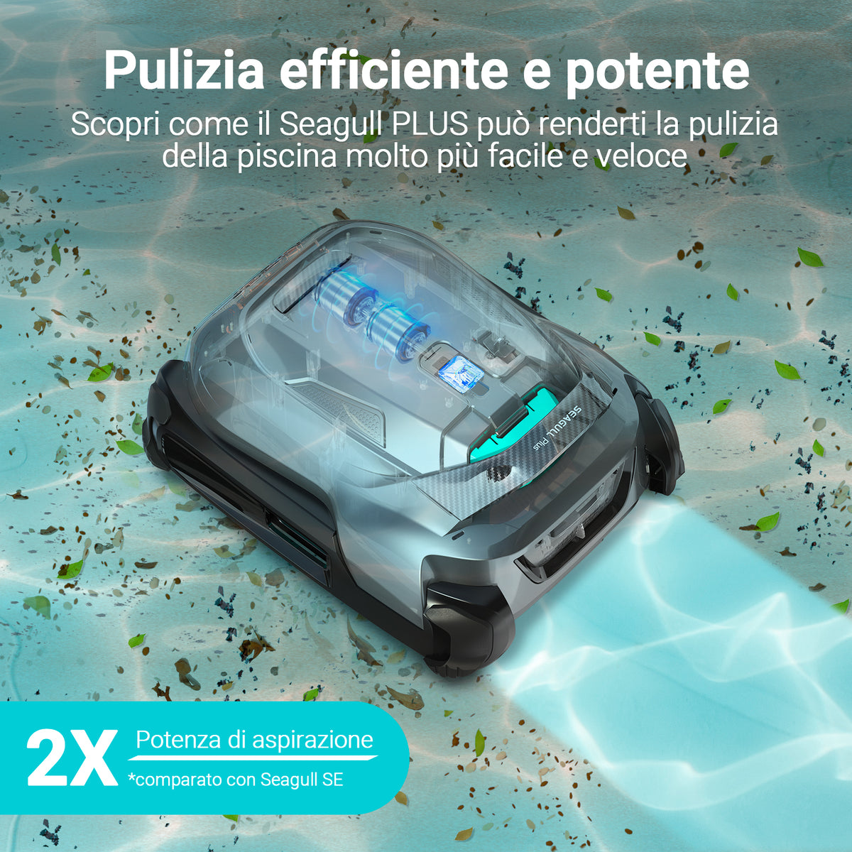 Aiper Robot Seagull Plus Robot Pulisci Piscina a batteria