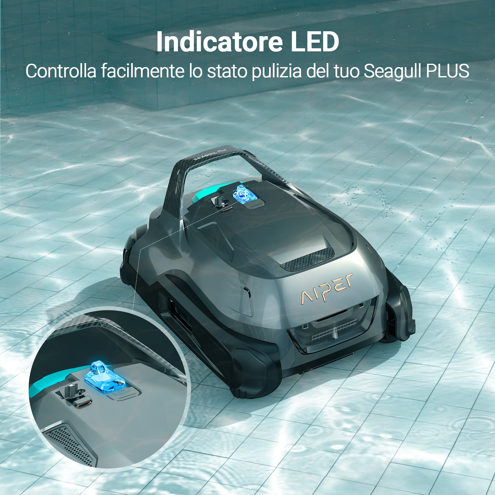 Aiper Robot Seagull Plus Robot Pulisci Piscina a batteria