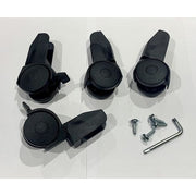 Foppapedretti Kit Ruote di Ricambio per Stendibiancheria Allungo 4 Pezzi Nero