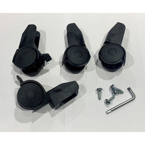 Foppapedretti Kit Ruote di Ricambio per Stendibiancheria Allungo 4 Pezzi Nero