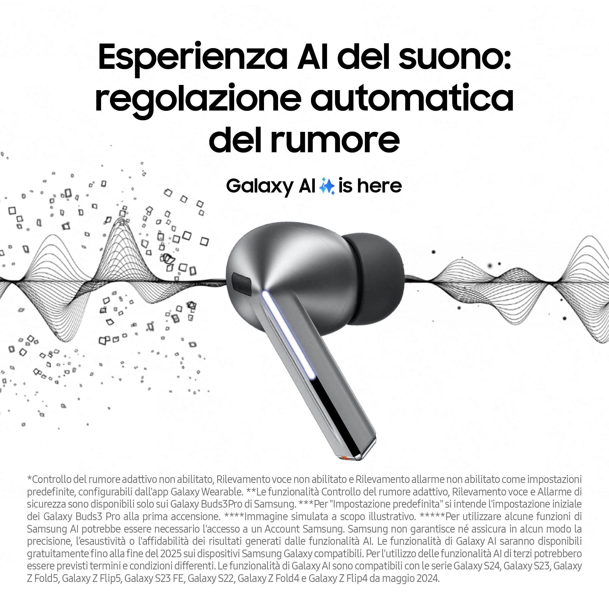 Samsung Galaxy Buds3 Pro Auricolari In-Ear True Wireless Silver