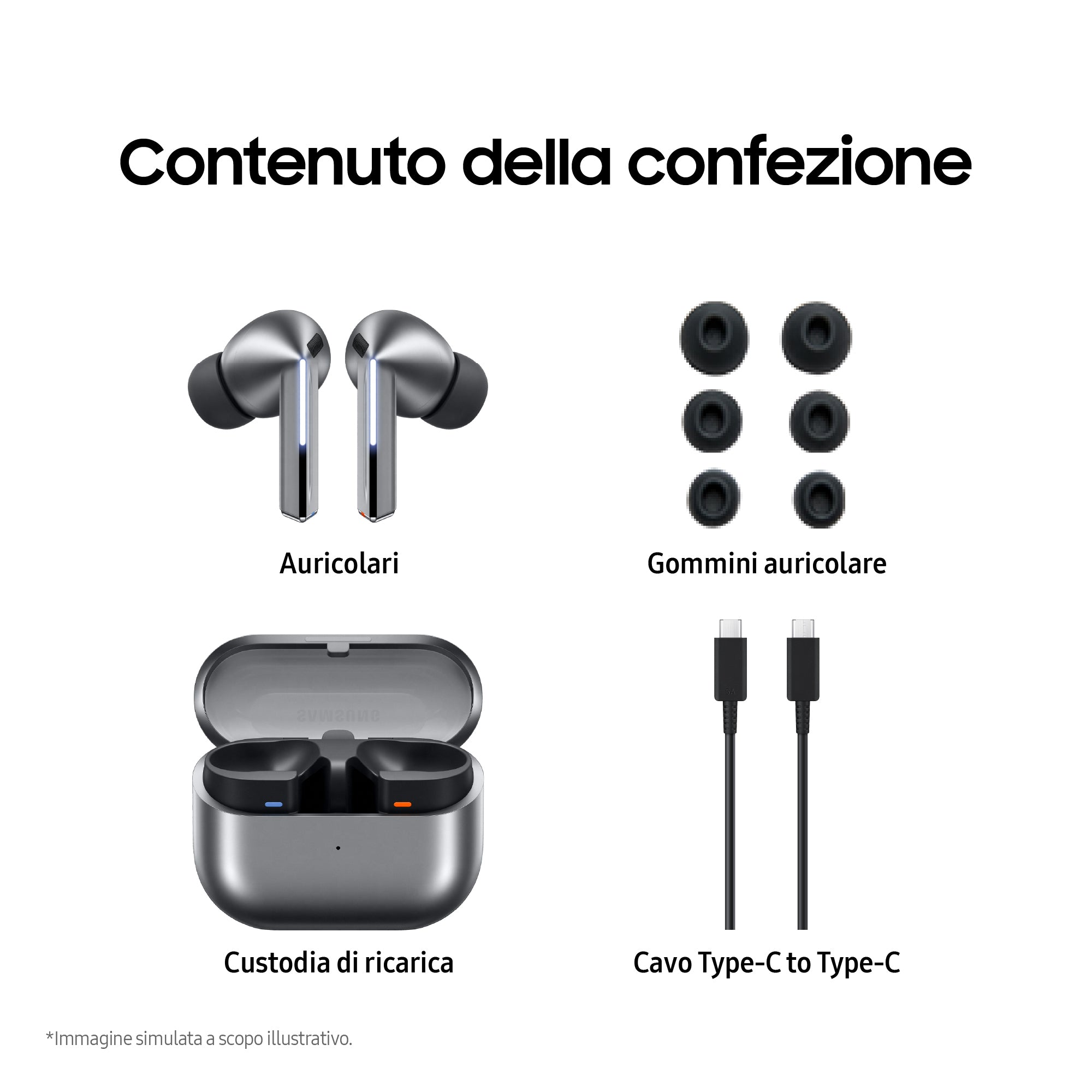 Samsung Galaxy Buds3 Pro Auricolari In-Ear True Wireless Silver