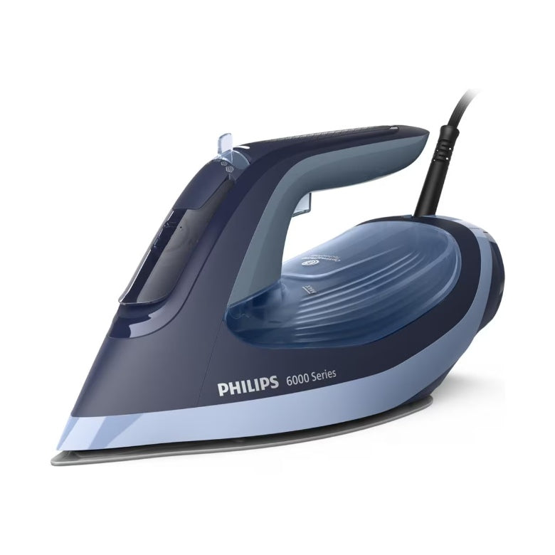 Philips Serie 6000 Ferro da Stiro a Vapore 2600 W SteamGlide Plus OptimalTEMP Blu