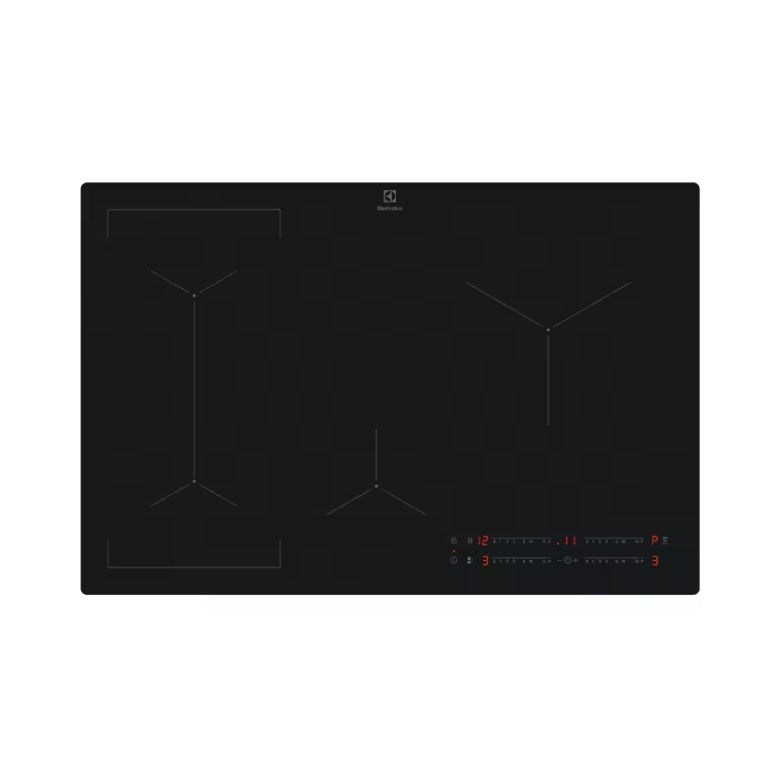 Electrolux EIV83443CT Piano Cottura a Induzione Matt Serie 600 Bridge 80 cm, 4 Zone, Hob2Hood, Nero Opaco