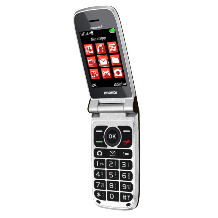 Brondi Cellulare Magnum 4 Silver Dual SIM 2,8" Flip Attivo