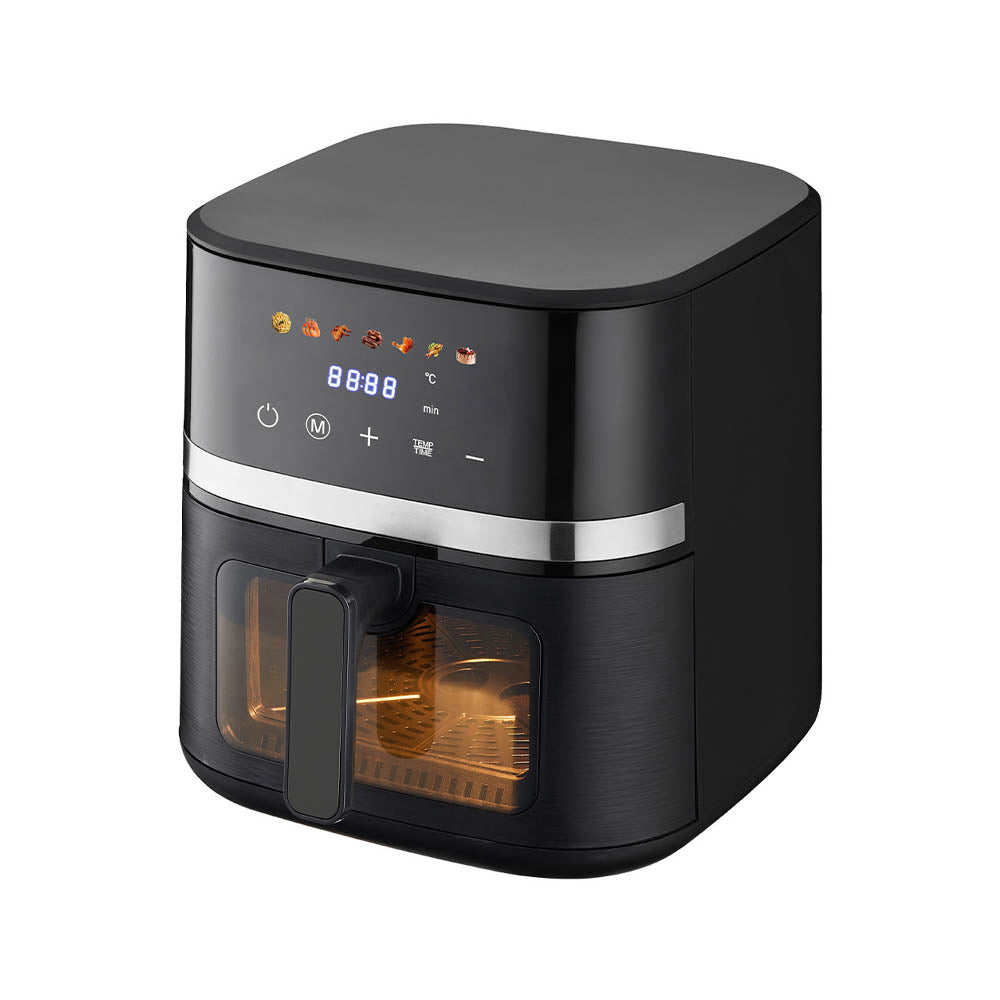 Necchi Friggitrice ad Aria NK9013DT 8 L 1700 W 7 Programmi Display LED Touch con Finestra
