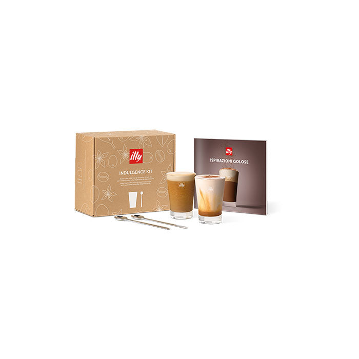 Illy Collection Kit Indulgence Caffé Cappuccino 2 Bicchieri 170ml + 2 Cucchiaini + Ricettario