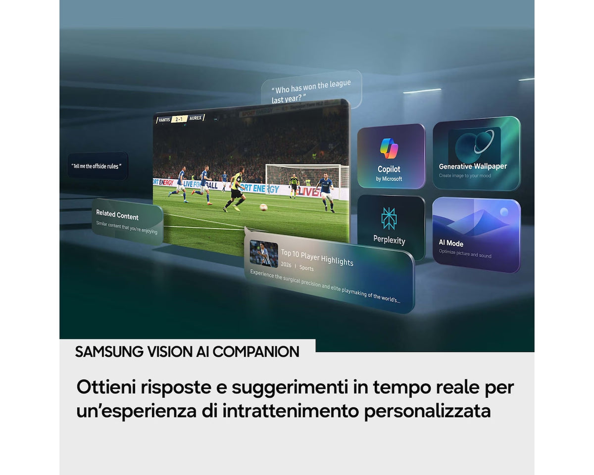 Samsung TV Crystal UHD U7000H UE75U7000HUXZT Smart TV 75" 4K HDR Wi-Fi Nero 2026