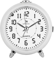 Lowell Sveglia Analogica JA7117B al Quarzo 10 cm Movimento Silenzioso Bianca