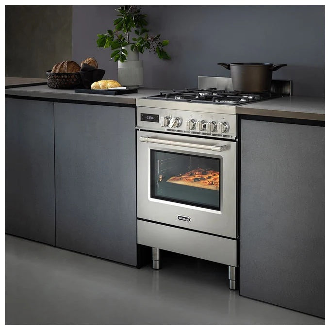 De Longhi DGX64LSG Cucina 4 fuochi Forno 60cm Gas statico Valvola Sicurezza Classe A