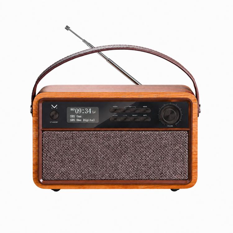 Majestic Radio Portatile Lidia 169364 WD DAB/DAB+/FM Wireless Audio con Sveglia Effetto Legno
